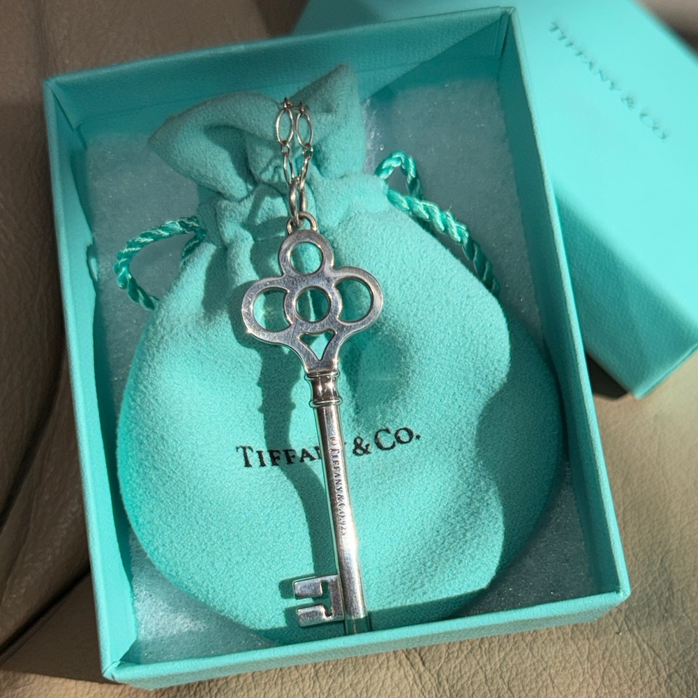 Tiffany & Co. Silver Key Charm with original packaging